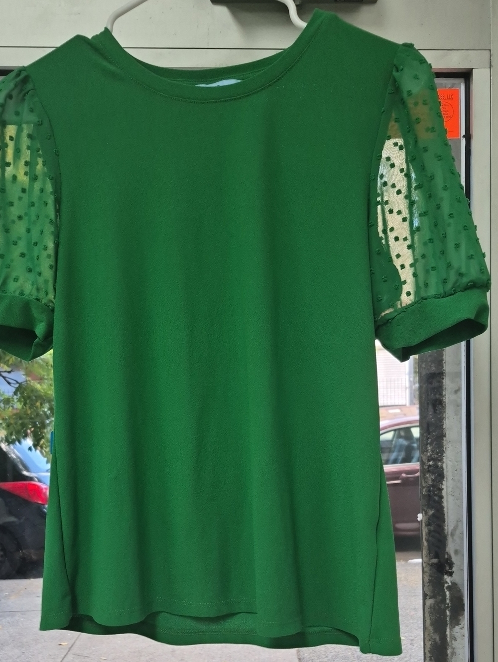 CeCe Emerald Green Puff Sleeve Tee